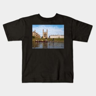 People punting near Kings College Cambridge England UK Kids T-Shirt